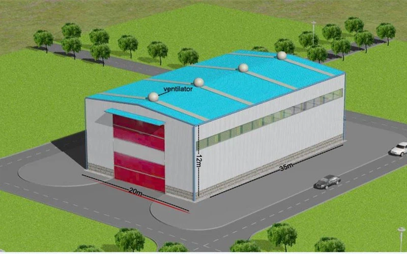 35m X 20m X 12m Prefabricated Warehouse